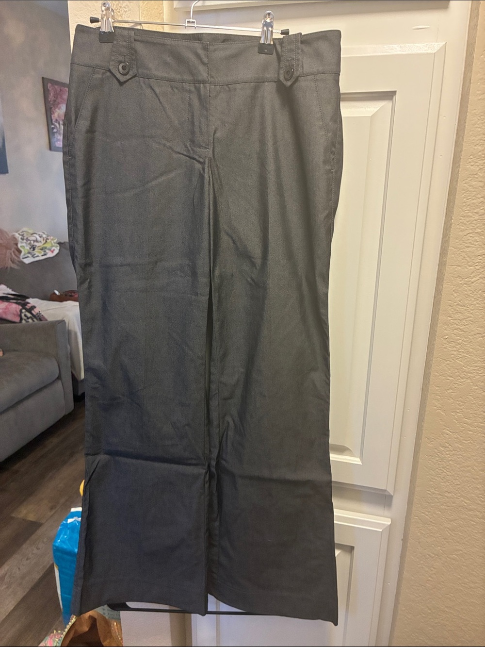 Arden B faux denim flare leg dress pants
